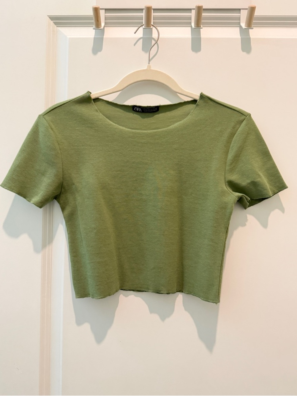 Zara Sage Green Cropped Tee